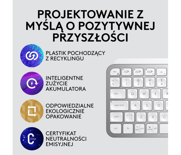 LOGITECH Klawiatura bezprzewodowa MX Keys Mini 920-010499 jasnoszara - 680463 - zdjęcie 12